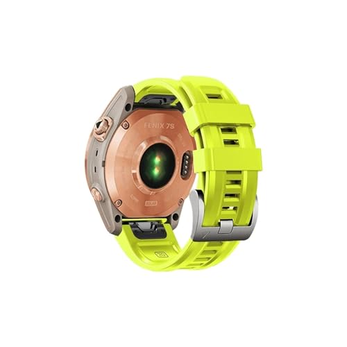 Uhrenarmband passend for Garmin Fenix ​​7S 6S 5S Silikonband Armband Uhr Armband Fenix ​​7S 6S Pro / 5S Plus (Color : Green 1, Size : For Fenix 5S) von WUURAA
