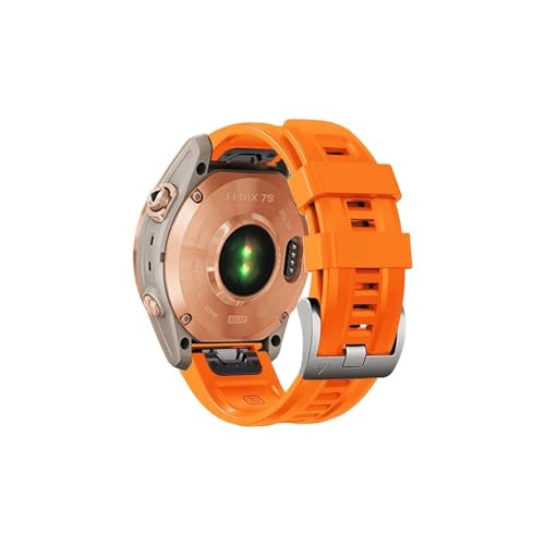 Uhrenarmband passend for Garmin Fenix ​​7S 6S 5S Silikonband Armband Uhr Armband Fenix ​​7S 6S Pro / 5S Plus (Color : Orange 1, Size : For Fenix 7S Pro) von WUURAA