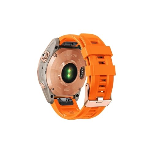 Uhrenarmband passend for Garmin Fenix ​​7S 6S 5S Silikonband Armband Uhr Armband Fenix ​​7S 6S Pro / 5S Plus (Color : Orange 2, Size : For Fenix 6S) von WUURAA