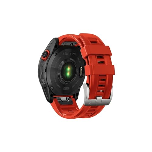 Uhrenarmband passend for Garmin Fenix ​​7S 6S 5S Silikonband Armband Uhr Armband Fenix ​​7S 6S Pro / 5S Plus (Color : Red 1, Size : For Fenix 5S) von WUURAA