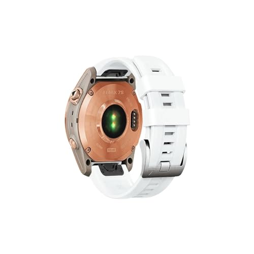 Uhrenarmband passend for Garmin Fenix ​​7S 6S 5S Silikonband Armband Uhr Armband Fenix ​​7S 6S Pro / 5S Plus (Color : White 1, Size : For Fenix 7S Pro) von WUURAA