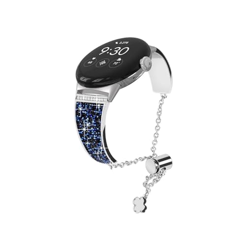 Verstellbares Kettenarmband for Samsung Galaxy Watch 6 5/Pro 4 Classic Band 45 mm 40 mm 44 mm Diamantarmband 43 mm 47 mm 42 mm 46 mm Gürtel (Color : Silver-blue, Size : For Galaxy Watch5 44) von WUURAA