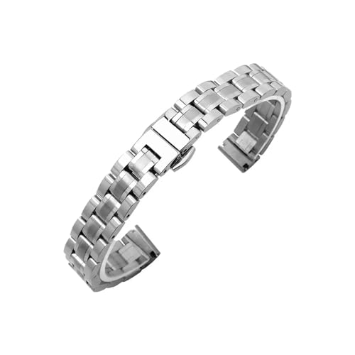 WUURAA 6 mm 8 mm 10 mm 12 mm 13 mm 14 mm 16 mm 17 mm 18 mm massives Edelstahl-Uhrenarmband for kleine Damen-Uhrenarmband-Mesh-Gürtel-Uhrenzubehör (Color : GD-05-Steel, Size : 16mm) von WUURAA