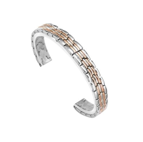 WUURAA 8 mm, 10 mm, 12 mm, 14 mm Damenuhr aus massivem Edelstahl mit Damenkette. Passend for Lolaros-Uhr mit (Color : Silver+rose gold, Size : 10mm) von WUURAA