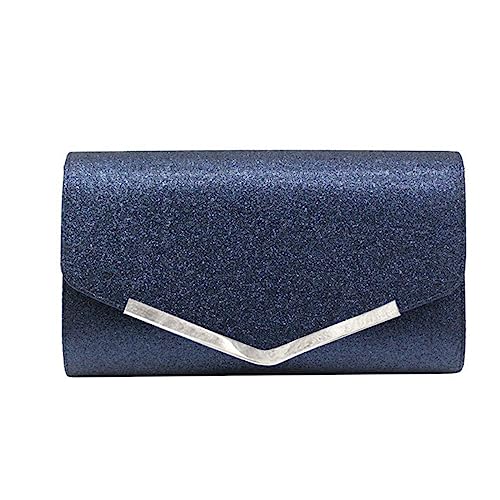 WUURAA Glitzer Geldbörse Strass Abendtasche Elegante Party Bankett Clutches Dame Handtasche Frauen Cocktail Crossbody Umhängetasche, dunkelblau von WUURAA
