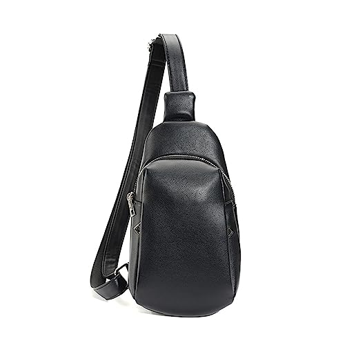 WUURAA Gürteltasche PU Bauchtasche Große Kapazität Sport Gürteltasche Brusttasche Multifunktions Frauen Crossbody Hüfttasche Umhängetasche, Schwarz von WUURAA