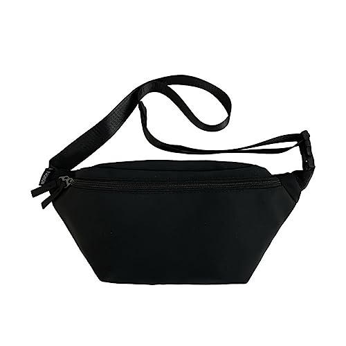 WUURAA Lässige Hüfttasche Hip Pack Street Style Frauen Gürtel Taschen Große Kapazität Nylon Schultertaschen Umhängetasche, Schwarz von WUURAA