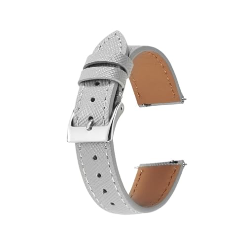 WUURAA Leder-Uhrenarmband, 18 mm, 20 mm, 22 mm, Schnellverschluss, handgefertigtes Armband mit Palmenmuster (Color : Grey 1, Size : 18mm) von WUURAA