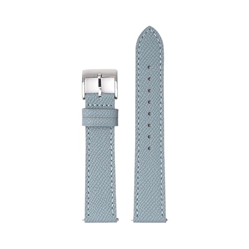 WUURAA Leder-Uhrenarmband, 18 mm, 20 mm, 22 mm, Schnellverschluss, handgefertigtes Armband mit Palmenmuster (Color : Grey grey line 1, Size : 18mm) von WUURAA