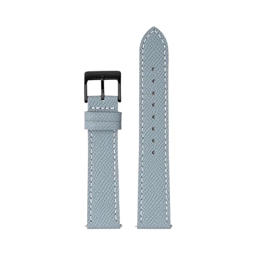WUURAA Leder-Uhrenarmband, 18 mm, 20 mm, 22 mm, Schnellverschluss, handgefertigtes Armband mit Palmenmuster (Color : Grey white line 2, Size : 18mm) von WUURAA