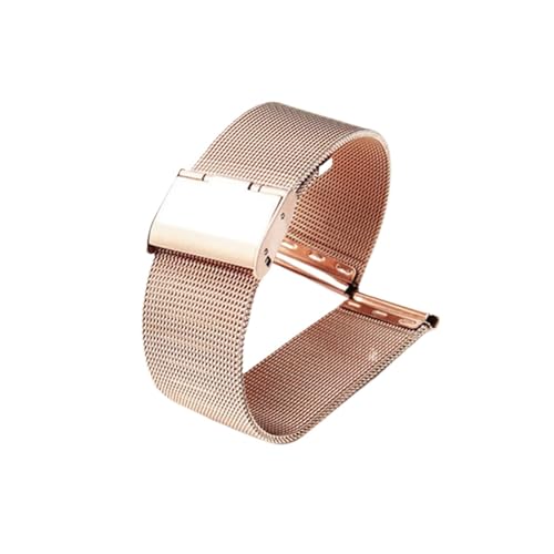 WUURAA Milanese Armband 12mm 14mm 16mm 18mm 20mm 22mm 24mm Universal Edelstahl Metall Uhrenarmband Armband Uhren Zubehör (Color : Rose gold, Size : 22mm) von WUURAA