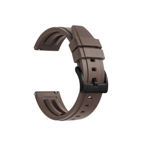 WUURAA Silikon-Uhrenarmband, Schnellverschluss, Gummi-Uhrenarmbänder, 18 mm, 19 mm, 20 mm, 21 mm, 22 mm, 24 mm, wasserdicht, Tauchen, Herrenuhren, Zubehör (Color : Brown 2, Size : 19mm) von WUURAA