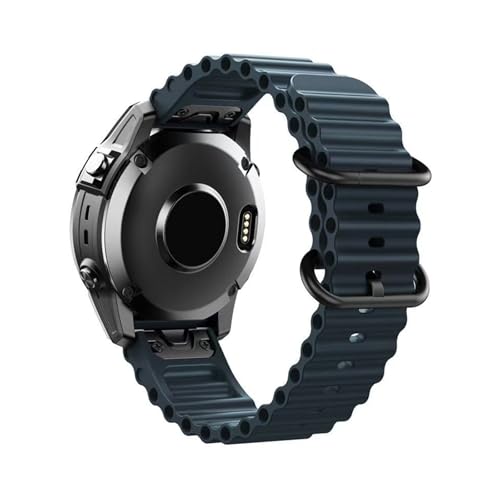 Wave Ocean Quick Fit Silikonarmband for Garmin Fenix ​​8 7 6 5 Armband(Dark blue,22MM) von WUURAA