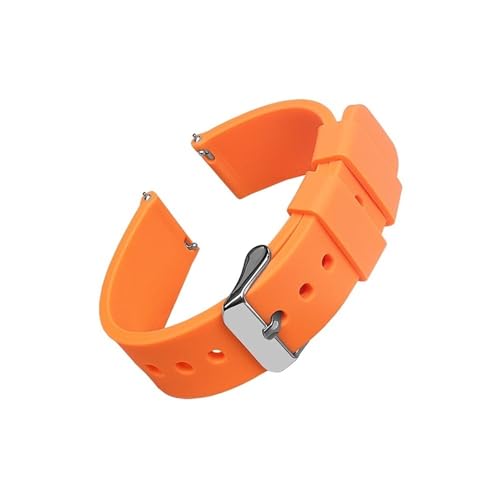 Weiche Gummi-Uhrenarmbänder mit Schnellverschluss, geeignet for Samsung Galaxy, geeignet for Garmin, geeignet for Huawei-Uhrenarmbänder (Color : Portland Orange 1, Size : 16mm) von WUURAA