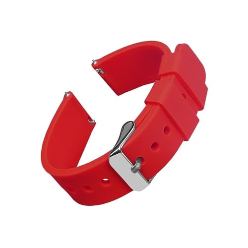 Weiche Gummi-Uhrenarmbänder mit Schnellverschluss, geeignet for Samsung Galaxy, geeignet for Garmin, geeignet for Huawei-Uhrenarmbänder (Color : Red 1, Size : 21mm) von WUURAA
