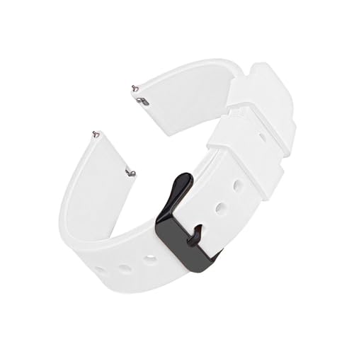 Weiche Gummi-Uhrenarmbänder mit Schnellverschluss, geeignet for Samsung Galaxy, geeignet for Garmin, geeignet for Huawei-Uhrenarmbänder (Color : White 2, Size : 16mm) von WUURAA