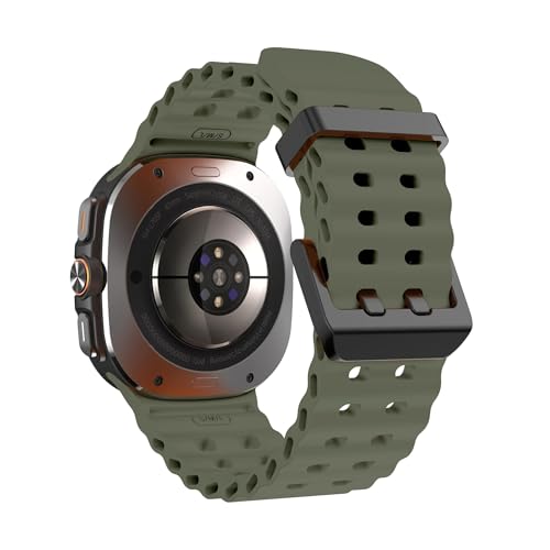 Zweifarbiges Marine Sports Silikonarmband for Samsung Galaxy Watch Ultra Armband for GALAXY WATCH ULTRA 47MM Armband(Army Green) von WUURAA