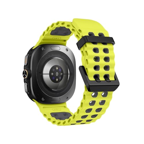 Zweifarbiges Marine Sports Silikonarmband for Samsung Galaxy Watch Ultra Armband for GALAXY WATCH ULTRA 47MM Armband(Green Gray) von WUURAA