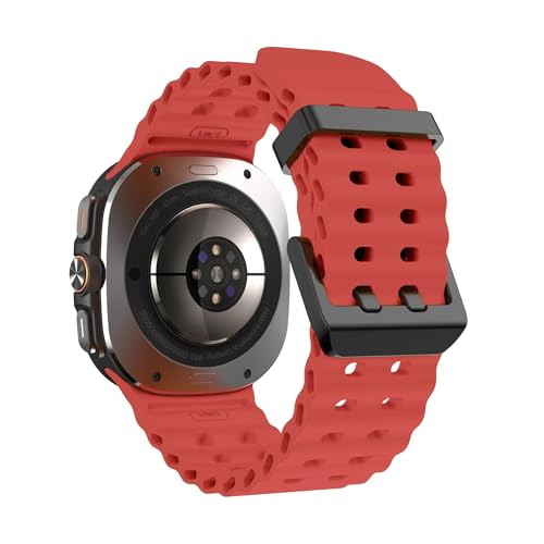 Zweifarbiges Marine Sports Silikonarmband for Samsung Galaxy Watch Ultra Armband for GALAXY WATCH ULTRA 47MM Armband(Red) von WUURAA