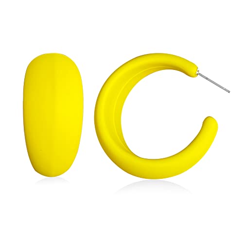 WUWEIJIAJIA 70er 80er Jahre Klassische Vintage große bunte matte Metall-Creolen Retro Neon große Ohrringe Party baumeln Tropfen Ohrringe Zubehör für Frauen Mädchen eleganter Schmuck Geschenke, Metall von WUWEIJIAJIA