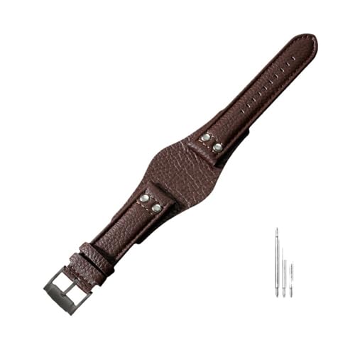 WUWMTUTCK Atmungsaktive, hautfreundliche Leder-Uhrenarmbänder, passend for Fossil Ch2564 Ch2565 Ch2891 Ch3051 Serie, Armband 22 mm(Brown(LZ)-Black-K8) von WUWMTUTCK