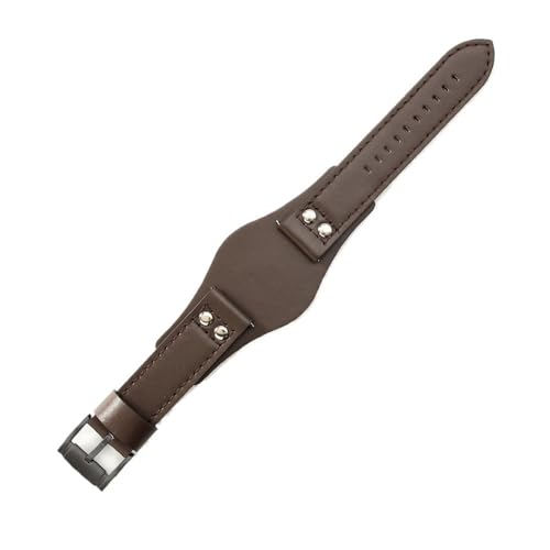 WUWMTUTCK Atmungsaktive, hautfreundliche Leder-Uhrenarmbänder, passend for Fossil Ch2564 Ch2565 Ch2891 Ch3051 Serie, Armband 22 mm(Brown(PW)-Black-K8) von WUWMTUTCK