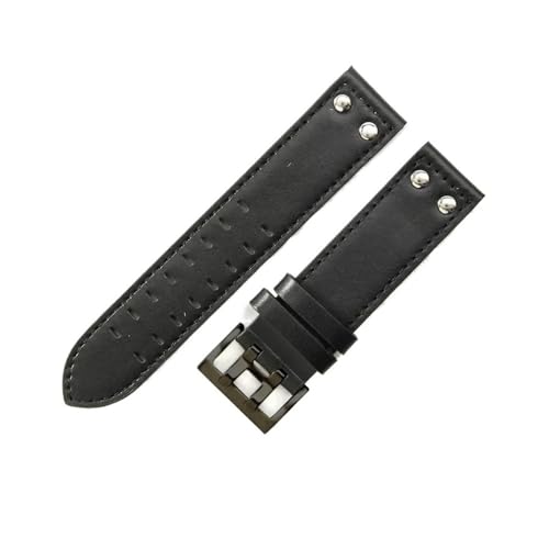 WUWMTUTCK Atmungsaktives Leder-Uhrenzubehör, passend for Hamilton H760250 Khaki Aviation Uhrenarmband 20 22 mm(Black black-Black,20mm) von WUWMTUTCK