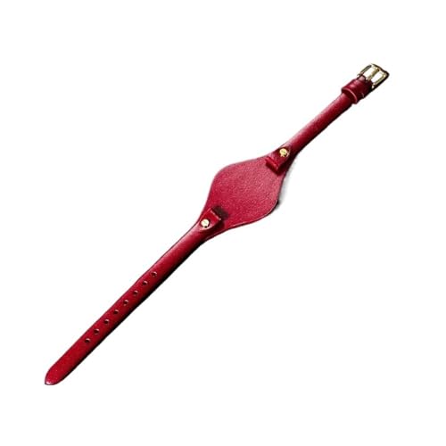 WUWMTUTCK Elastische, hautfreundliche Leder-Kompaktuhrenarmbänder for Damen, passend for Fossil Es3077, Es2830, Es3262, Es3060, Es4176, Armband 8 mm(Red-Golden-K1) von WUWMTUTCK