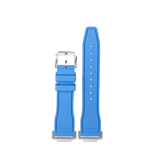 WUWMTUTCK Fluorkautschuk-Silikon-Armband, weich, reine Farbe, Mintgrün, Herrenarmband, passend for CASIO, passend for G-SHOCK DW5600 DW5610(Light blue-S pin) von WUWMTUTCK