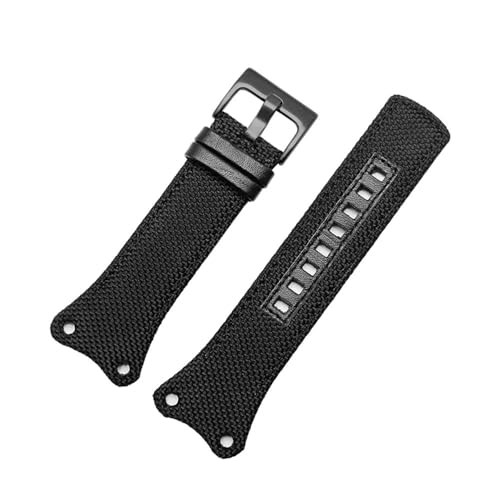 WUWMTUTCK Glattes Nylon-Uhrenarmband passend for CK K4b381b6 | K4b381b3 | K4b384b6 Zubehör aus hochdichtem Strick-Canvas-Leder, 30 mm(Black-Black-K2) von WUWMTUTCK