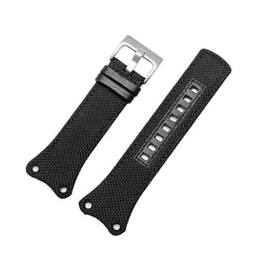 WUWMTUTCK Glattes Nylon-Uhrenarmband passend for CK K4b381b6 | K4b381b3 | K4b384b6 Zubehör aus hochdichtem Strick-Canvas-Leder, 30 mm(Black-Steel-K2) von WUWMTUTCK