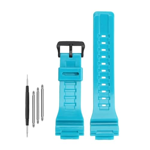 WUWMTUTCK Harz-Gummi-Silikon-Uhrenarmband, 18 mm, hell oder matt, for Herren und Damen, passend for Casio, passend for G-SHOCK DW-H5600 AQ-S810W AEQ-110(Bright blue-B) von WUWMTUTCK