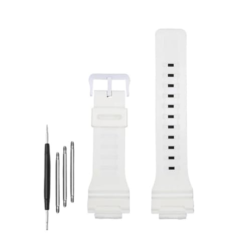 WUWMTUTCK Harz-Gummi-Silikon-Uhrenarmband, 18 mm, hell oder matt, for Herren und Damen, passend for Casio, passend for G-SHOCK DW-H5600 AQ-S810W AEQ-110(Bright white-W) von WUWMTUTCK