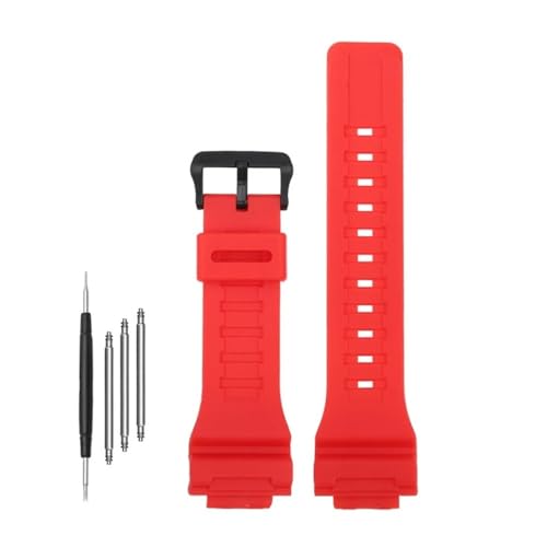 WUWMTUTCK Harz-Gummi-Silikon-Uhrenarmband, 18 mm, hell oder matt, for Herren und Damen, passend for Casio, passend for G-SHOCK DW-H5600 AQ-S810W AEQ-110(Matte red-B) von WUWMTUTCK