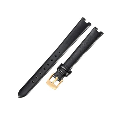 WUWMTUTCK Konkaves Interface-Lederarmband, passend for GC Gucci YA14140 141501 Serie, atmungsaktives, hautfreundliches Damenarmband, 12 x 4, 14 x 4 mm(Black-GD-K12,14X4mm) von WUWMTUTCK