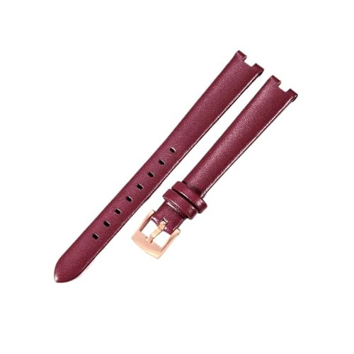 WUWMTUTCK Konkaves Interface-Lederarmband, passend for GC Gucci YA14140 141501 Serie, atmungsaktives, hautfreundliches Damenarmband, 12 x 4, 14 x 4 mm(Red-RS-K12,14X4mm) von WUWMTUTCK
