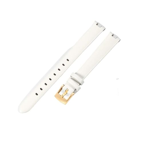 WUWMTUTCK Konkaves Interface-Lederarmband, passend for GC Gucci YA14140 141501 Serie, atmungsaktives, hautfreundliches Damenarmband, 12 x 4, 14 x 4 mm(White-GD-K12,14X4mm) von WUWMTUTCK