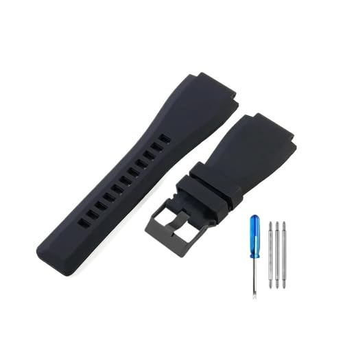 WUWMTUTCK Passend for Bell Ross BR01 BR03 Serie, atmungsaktive, hautfreundliche Silikon-Uhrenarmbänder mit guter Textur, 24 mm(Black-BK-K3,22mm) von WUWMTUTCK