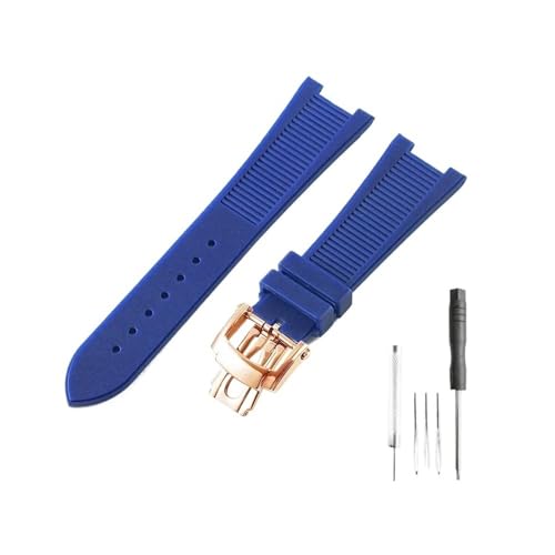 WUWMTUTCK Passend for Patek Philippe Sport Elegance 5726/5711/5712 Nautilus Series Silikon-Uhrenarmband-Zubehör 25 x 13 mm(Blue-RS-Z21) von WUWMTUTCK