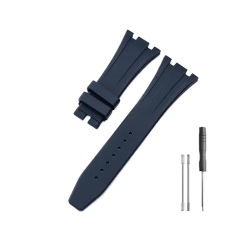 WUWMTUTCK Passend for Seiko Gummi-Silikon-Uhrenarmband, passend for Ap Royal Oak 15400/26331/15500 in Orange, Grün und Blau, 27 mm Uhrenarmbänder(Blue-No Buckle) von WUWMTUTCK