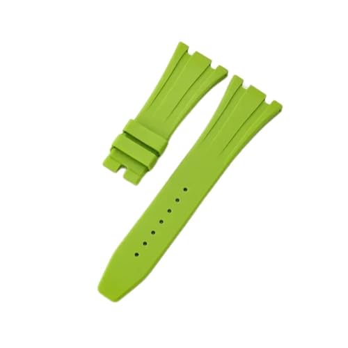 WUWMTUTCK Passend for Seiko Gummi-Silikon-Uhrenarmband, passend for Ap Royal Oak 15400/26331/15500 in Orange, Grün und Blau, 27 mm Uhrenarmbänder(LightGreen-No Buckle) von WUWMTUTCK