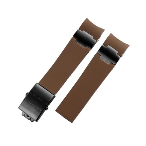 WUWMTUTCK Silikonkautschuk-Uhrenarmband, 22 mm, Arc-Schnittstelle, Schwarz, Braun, Blau, Tauchen, nautisches Herrenarmband, passend for Ulysse Nardin 263(B Brown-Black) von WUWMTUTCK