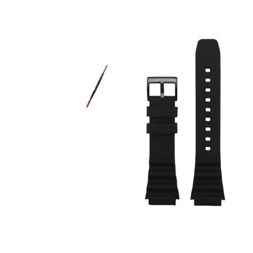 WUWMTUTCK Silikonkautschuk-Uhrenarmband passend for SEIKO NO.5 Prospex SRPD63K1 SRPD79 SRPE31 20mm 22mm Schwarz Grün Rot Orange Blau Herrenarmband(Black-B pin,22mm) von WUWMTUTCK