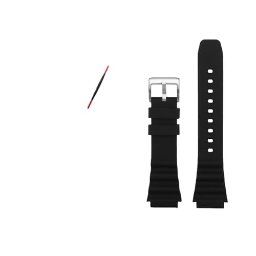 WUWMTUTCK Silikonkautschuk-Uhrenarmband passend for SEIKO NO.5 Prospex SRPD63K1 SRPD79 SRPE31 20mm 22mm Schwarz Grün Rot Orange Blau Herrenarmband(Black-S pin,20mm) von WUWMTUTCK