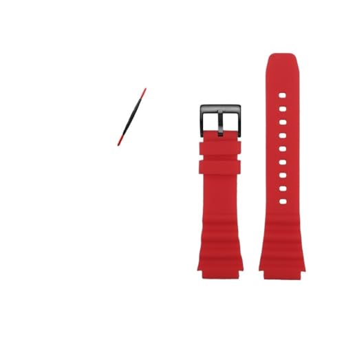 WUWMTUTCK Silikonkautschuk-Uhrenarmband passend for SEIKO NO.5 Prospex SRPD63K1 SRPD79 SRPE31 20mm 22mm Schwarz Grün Rot Orange Blau Herrenarmband(Red-B pin,22mm) von WUWMTUTCK