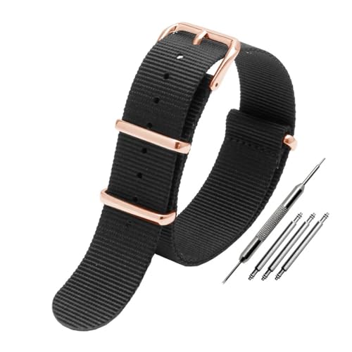 WUWMTUTCK Universelles Nylon-Canvas-Uhrenarmband, passend for DW, passend for Briston, passend for Rolex, 18 mm, 20 mm, 22 mm, Schwarz, Rot, Grün, Khaki, Blau, Sport-Armband for Herren und Damen(Black WUWMTUTCK Universelles Nylon-Canvas-Uhrenarmband, passend for DW, passend for Briston, passend for Rolex, 18 mm, 20 mm, 22 mm, Schwarz, Rot, Grün, Khaki, Blau, Sport-Armband for Herren und Damen(Black von WUWMTUTCK