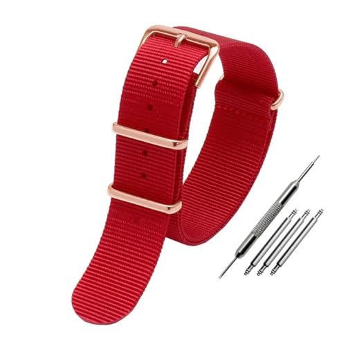 WUWMTUTCK Universelles Nylon-Canvas-Uhrenarmband, passend for DW, passend for Briston, passend for Rolex, 18 mm, 20 mm, 22 mm, Schwarz, Rot, Grün, Khaki, Blau, Sport-Armband for Herren und Damen(Red-R WUWMTUTCK Universelles Nylon-Canvas-Uhrenarmband, passend for DW, passend for Briston, passend for Rolex, 18 mm, 20 mm, 22 mm, Schwarz, Rot, Grün, Khaki, Blau, Sport-Armband for Herren und Damen(Red-R von WUWMTUTCK