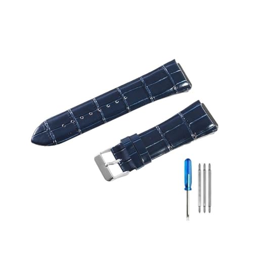 WUWMTUTCK Verschleißfeste und langlebige Lederuhrenarmbänder, passend for Guess W0400G2 W0040G7/W0247G4 Uhrenarmband 22 mm(Blue-ST-K1) von WUWMTUTCK
