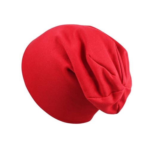 WUWYOUWL Baby Beanie Hut, Herbst und Winter Baumwolle Cap Weiche Doppelschichtige Hip-Hop Hut für Unisex Baby Aged 1-3 (DE/NL/SE/PL, Alter, Einheitsgröße, Rot) von WUWYOUWL