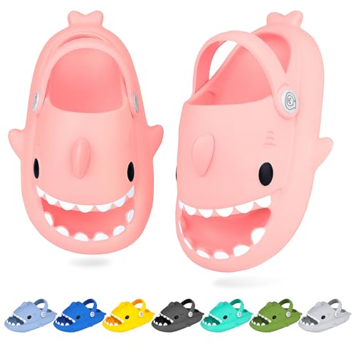 WUYISTAR Kinder Hai Hausschuhe Mädchen Hai Pantoffeln Kleinkind Duschpantoffeln Rutschfeste Strand Duschen Sandalen Flip Flop Pool Dusche Schuhe Clogs Rosa von WUYISTAR